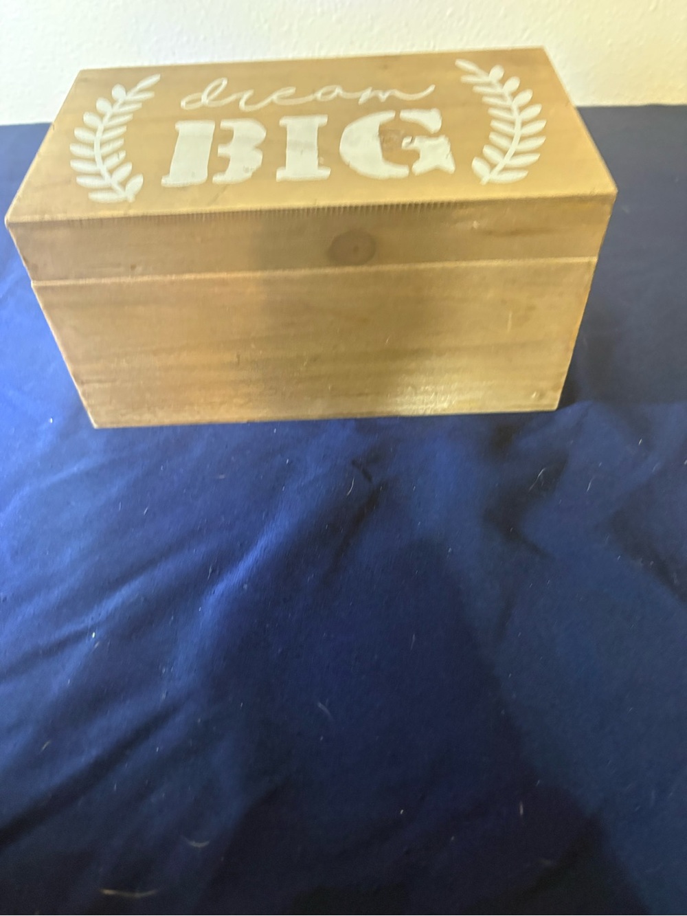 Dream Big Wooden Storage Box - Natural Wood